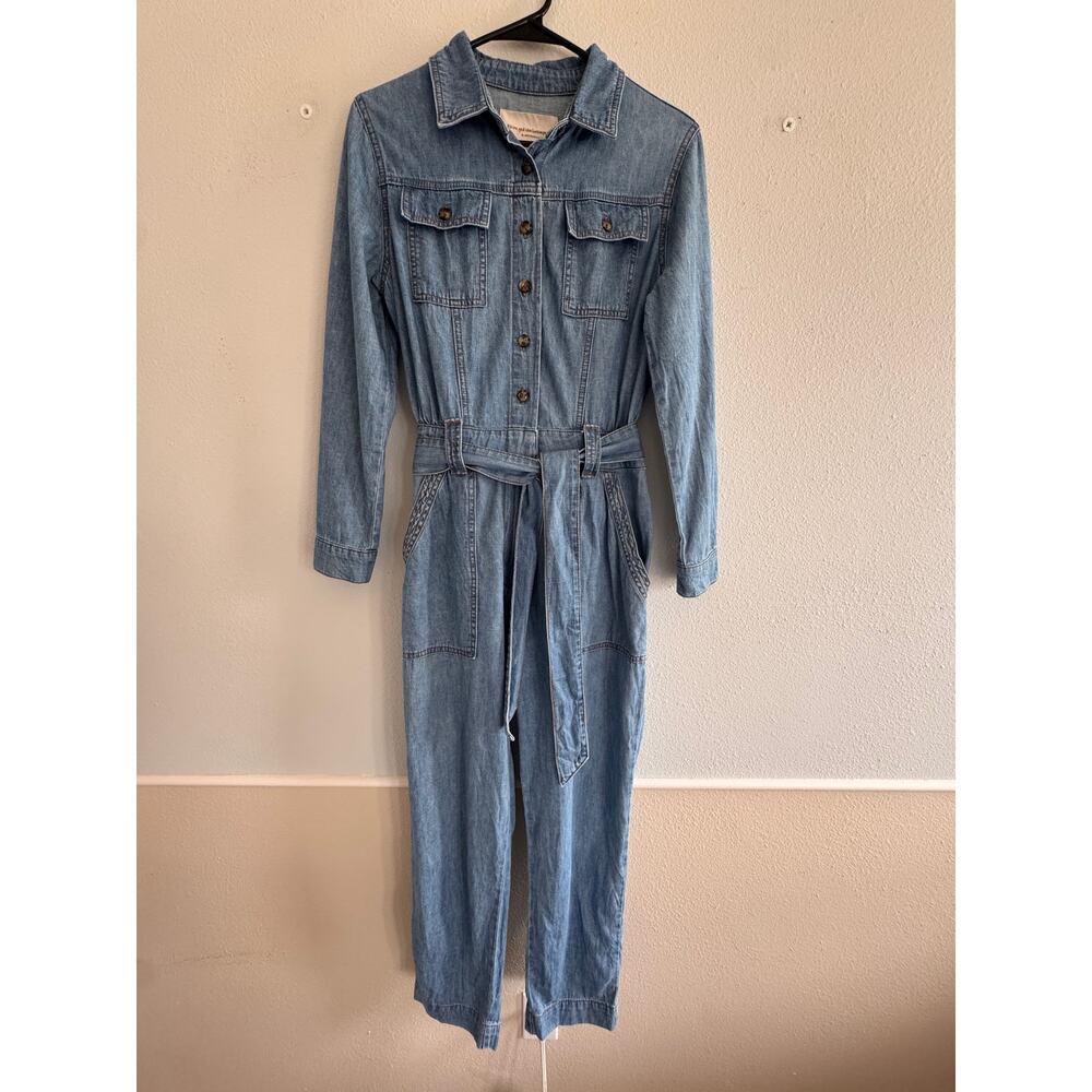 Anthropologie Light Blue Denim Jumpsuit